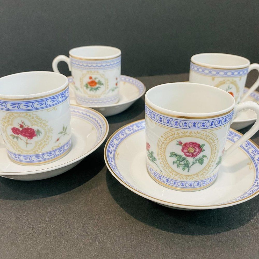 Vintage Haviland Empress Josephine Demitasse 1982 Collection Teacups And Saucers